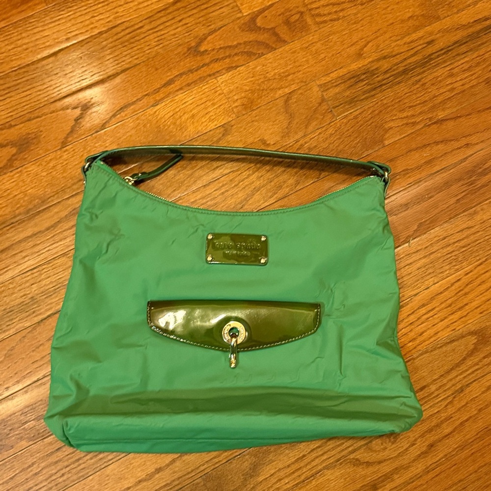 Kate Spade Green Shoulder Bag with Gold Accents